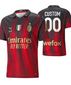 Custom AC Milan 2023 Fourth Jersey Black