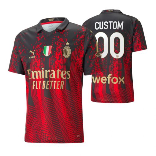 Custom AC Milan 2023 Fourth Jersey Black