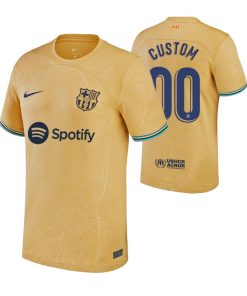 Custom Barcelona 2022-23 Away Jersey Gold