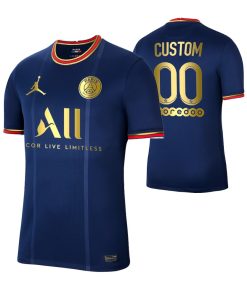 Custom Paris Saint-Germain 2021-22 Golden Limited Jersey Blue