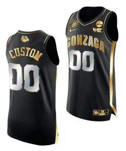 Custom Gonzaga Bulldogs 2021 March Madness Final Four Black Golden Jersey