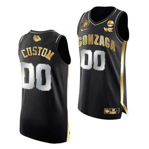 Custom Gonzaga Bulldogs 2021 March Madness Final Four Black Golden Jersey