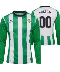 Custom Real Betis 2022-23 Home Green Long Sleeve Jersey