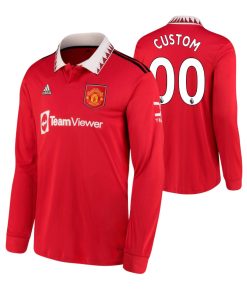 Custom Manchester United 2022-23 Home Red Long Sleeve Jersey