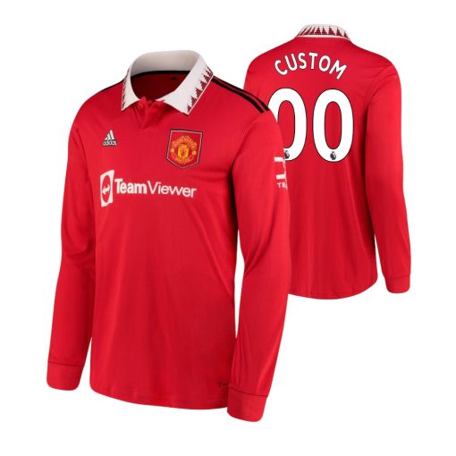 Custom Manchester United 2022-23 Home Red Long Sleeve Jersey