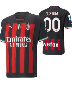 Custom AC Milan 2022-23 Home Black Red Jersey