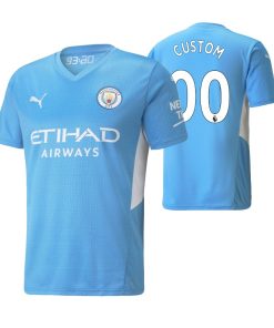 Custom Manchester City 2021-22 Home Jersey Light Blue