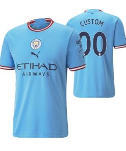 Custom Manchester City 2022-23 Home Jersey Blue