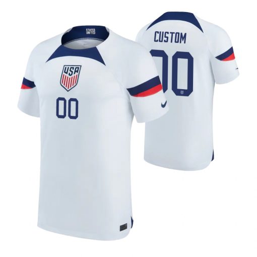 Custom USMNT National Team White 2022-23 Home Jersey