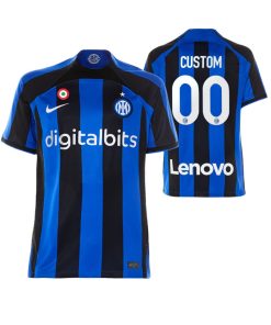 Custom Kids Inter Milan Blue 2022-23 Home Jersey