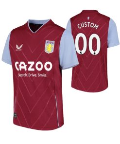 Custom Kids Aston Villa Maroon 2022-23 Home Jersey