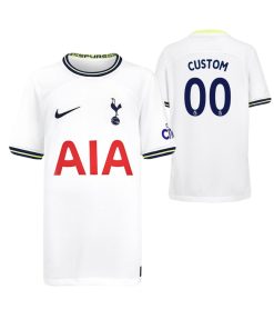 Custom Kids Tottenham Hotspur White 2022-23 Home Jersey
