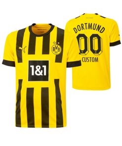 Custom Kids Borussia Dortmund Yellow 2022-23 Home Jersey