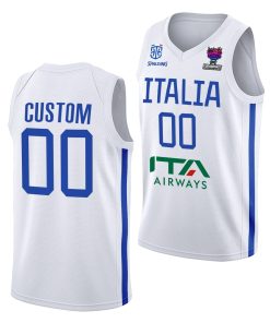 Custom Italy Eurobasket 2022 White Jersey Away