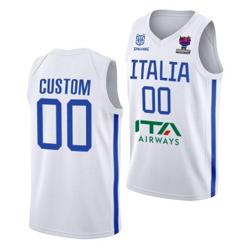 Custom Italy Eurobasket 2022 White Jersey Away