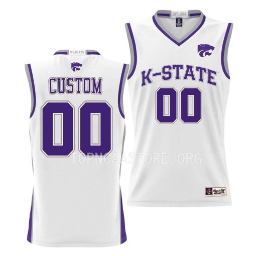 Custom Kansas State Wildcats White Nil Pick-a-player Jersey Basketball