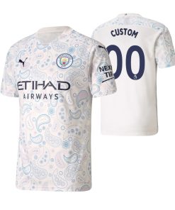 Custom Manchester City White 2020-21 Third Jersey