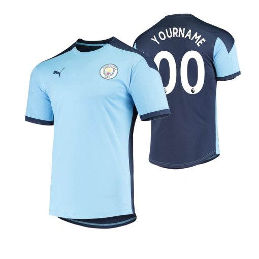 Custom Manchester City Blue Training Jersey