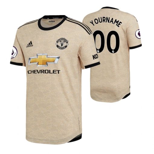 Custom Manchester United 2020 Away Tan Short Sleeve Jersey