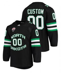 Custom North Dakota Fighting Hawks Black Nchc College Hockey Jersey
