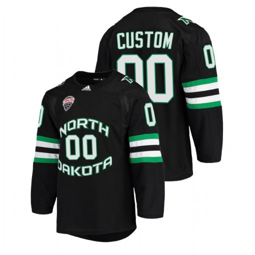 Custom North Dakota Fighting Hawks Black Nchc College Hockey Jersey