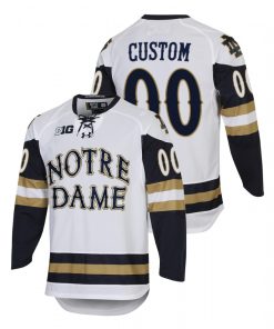 Custom Notre Dame Fighting Irish College Hockey White Home Jersey