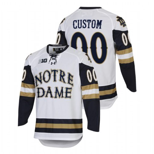 Custom Notre Dame Fighting Irish College Hockey White Home Jersey