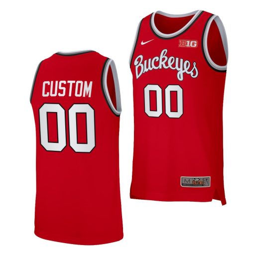 Custom Ohio State Buckeyes Red Retro Basketball Jersey 2022-23