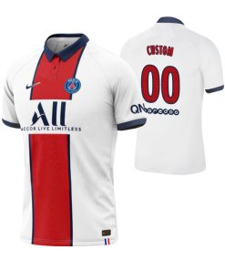 Custom Paris Saint-Germain 2020-21 Away White Jersey