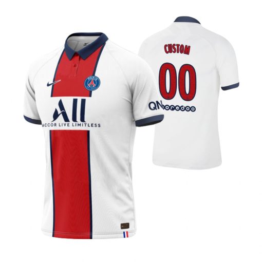 Custom Paris Saint-Germain 2020-21 Away White Jersey