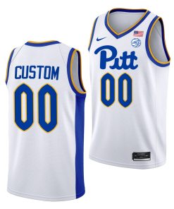 Custom Pitt Panthers White College Basketball Jersey 2022-23 Home