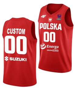 Custom Poland Fiba Eurobasket 2022 Red Jersey Away