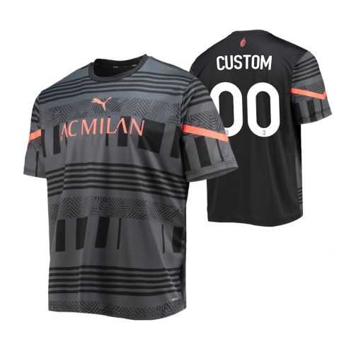 Custom AC Milan Gray Pre-Match DryCELL Jersey