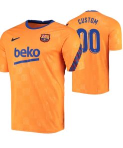 Custom Barcelona Orange Pre-Match Jersey