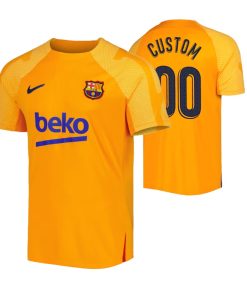 Custom Barcelona Orange Pre-Match Performance Jersey