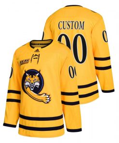 Custom Quinnipiac Bobcats Gold Alternate College Hockey Jersey