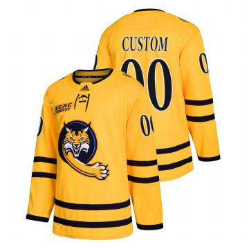Custom Quinnipiac Bobcats Gold Alternate College Hockey Jersey