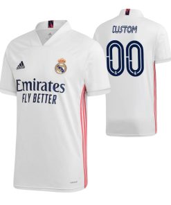 Custom Real Madrid White 2020-21 Home Short Sleeve Jersey