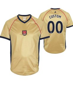 Custom Arsenal Retro Yellow Crest Away Jersey