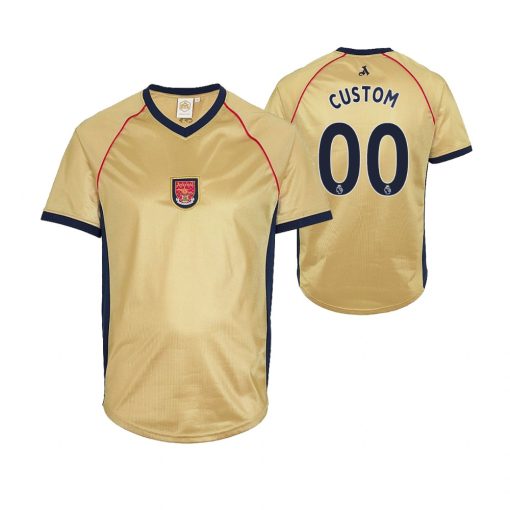 Custom Arsenal Retro Yellow Crest Away Jersey