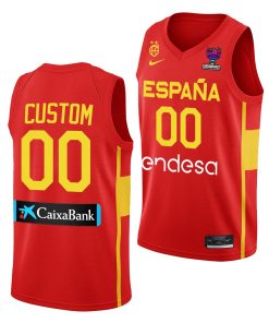 Custom Spain 2022 Fiba Eurobasket Final Red Jersey Away