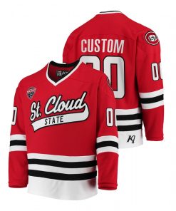 Custom St Cloud State Huskies Red 2021-22 Away College Hockey Jersey