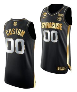 Custom Syracuse Orange 2021 March Madness Sweet 16 Black Golden Jersey