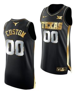 Custom Texas Longhorns 2021 March Madness Black Golden Jersey