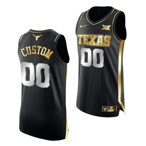 Custom Texas Longhorns 2021 March Madness Black Golden Jersey