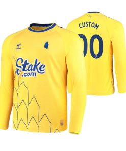 Custom Everton 2022-23 Third Yellow Long Sleeve Jersey