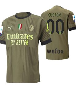 Custom AC Milan 2022-23 Third Olive Green Jersey