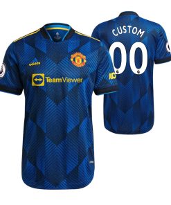 Custom Manchester United Blue 2021-22 Third Patch Jersey
