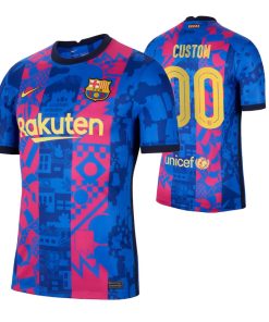 Custom Barcelona 2021-22 Third Jersey Blue