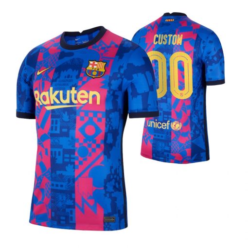 Custom Barcelona 2021-22 Third Jersey Blue